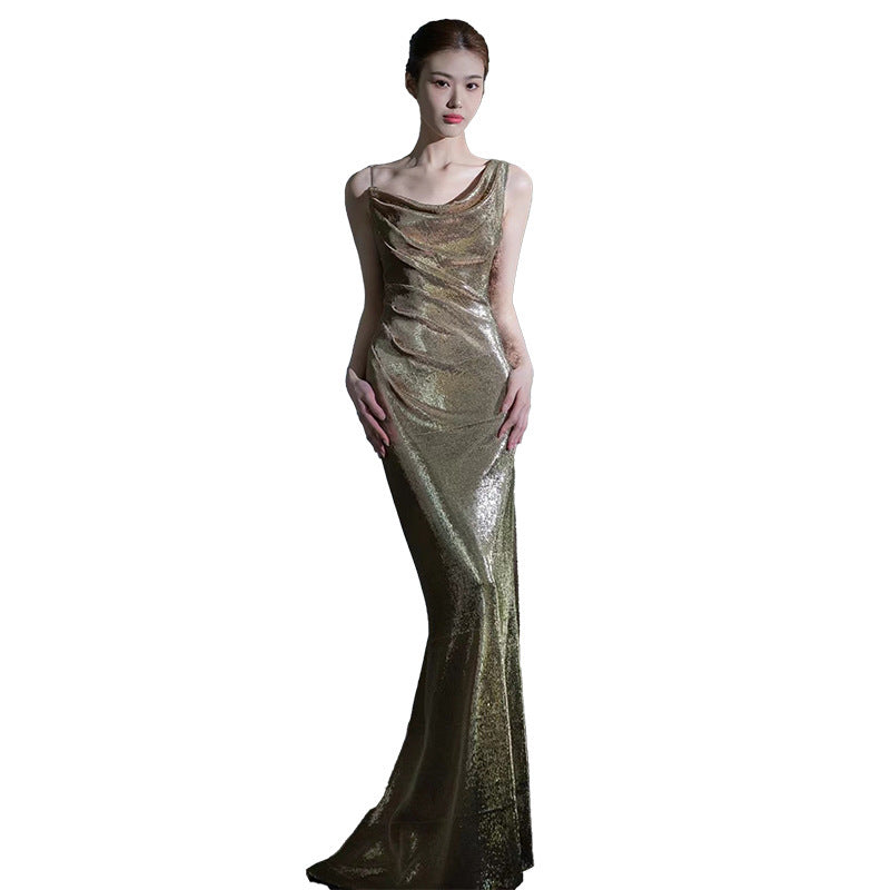 Siren Dusk – Sequin Backless Fishtail Gown