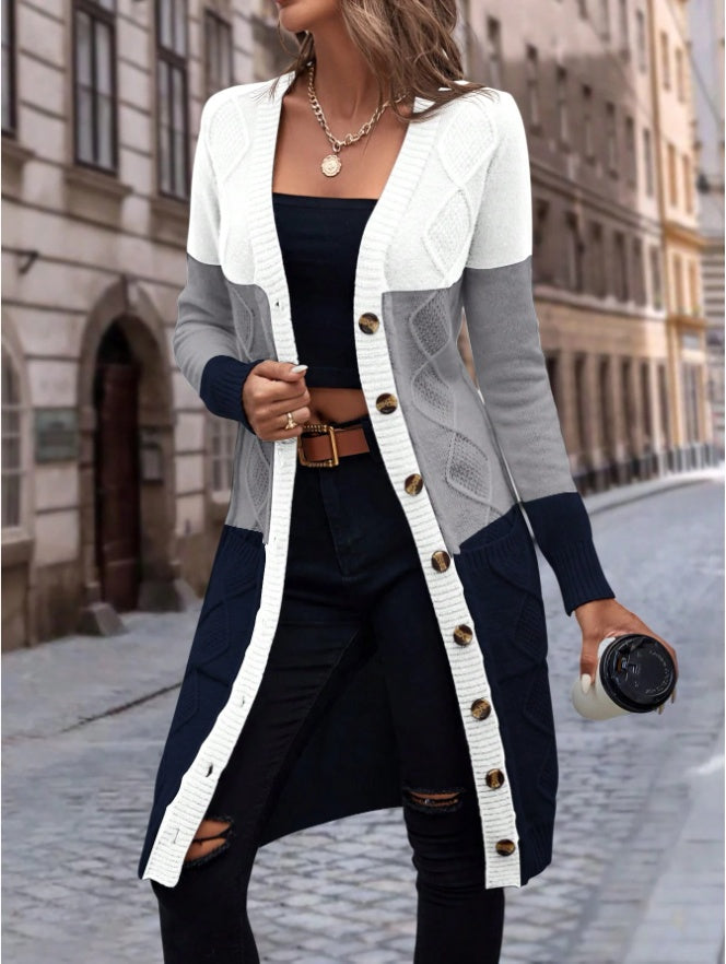 RoseMelt Colorblock Cardigan