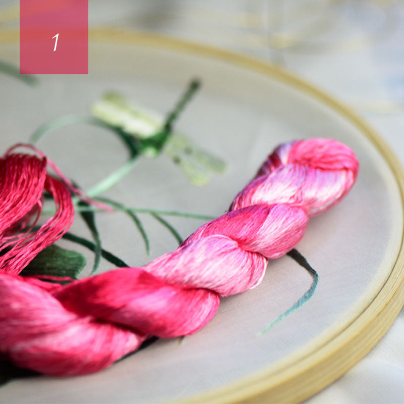 Famous Ancient Embroidery Art Silk Gradient Embroidery Line