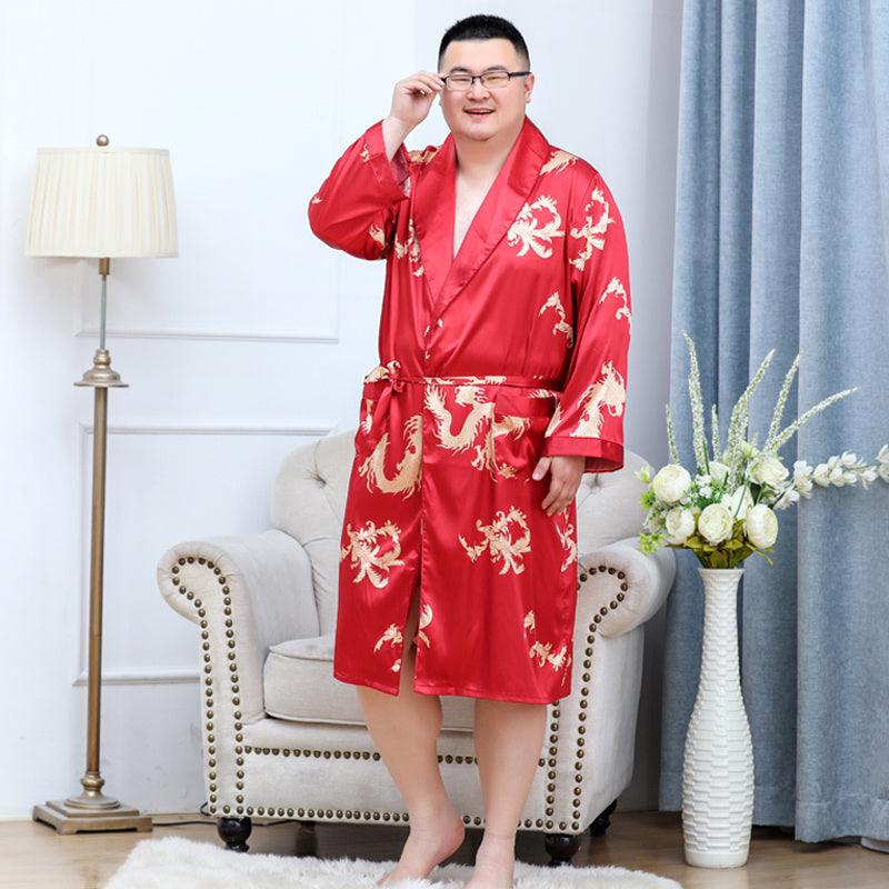 Couple Pajama Suit Loose Silk