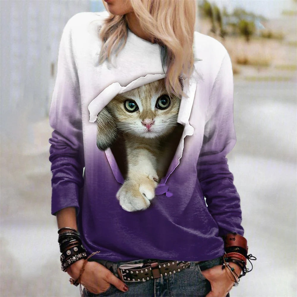 WhiskerGlow Gradient Pullover