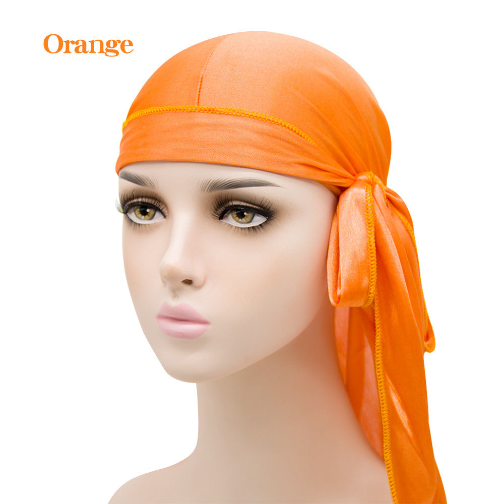 Silk Long Tail Turban Hat Silk Pirate Hat