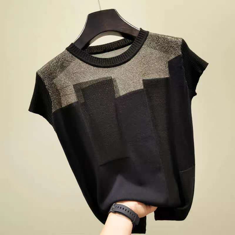 Ice Silk Short-sleeved Knitted Bottoming Shirt