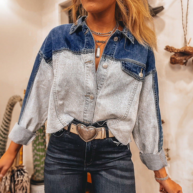 Indigo Stride Buckle Denim Coat