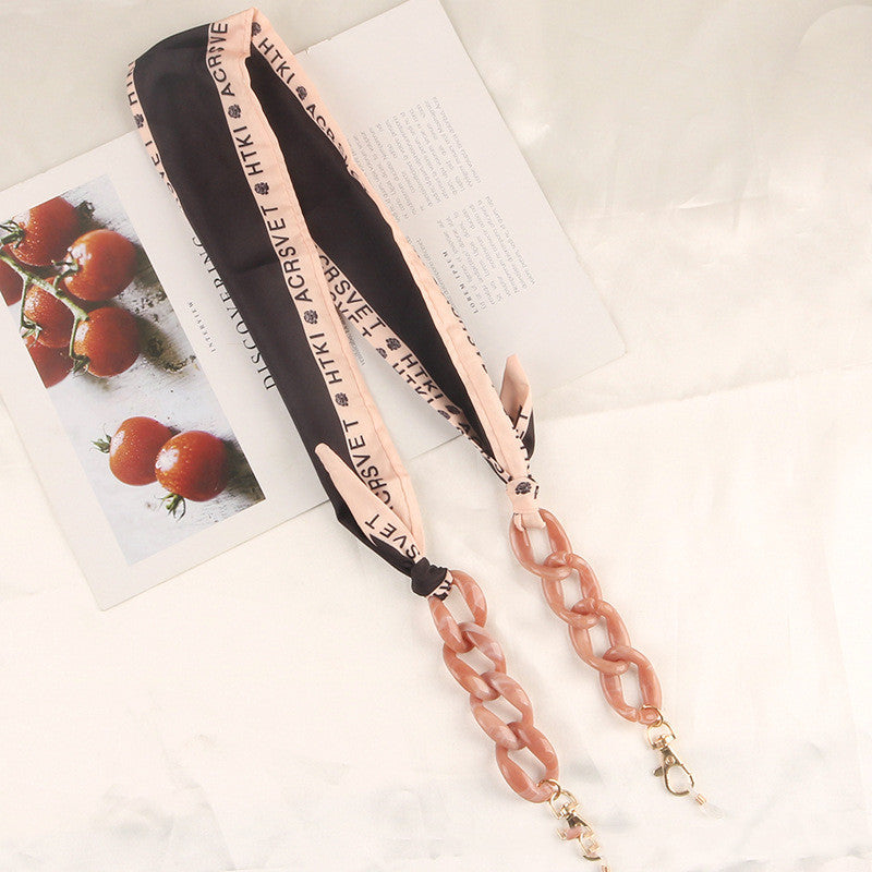 Printed Silk Scarf Eye Chain Hat Windproof Pendant
