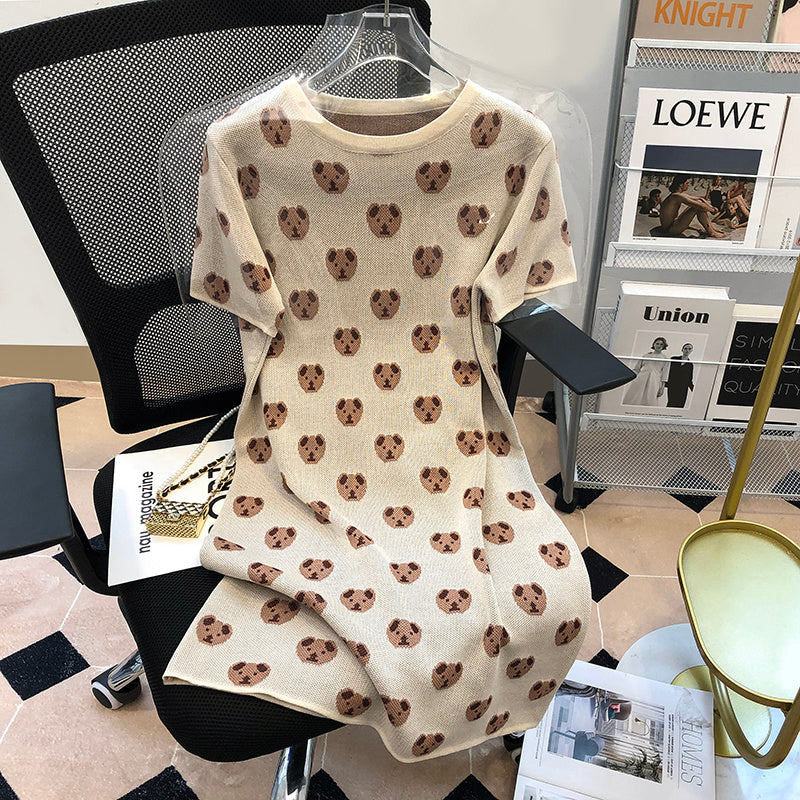 Women's French High-end Knitted Ice Silk Dress