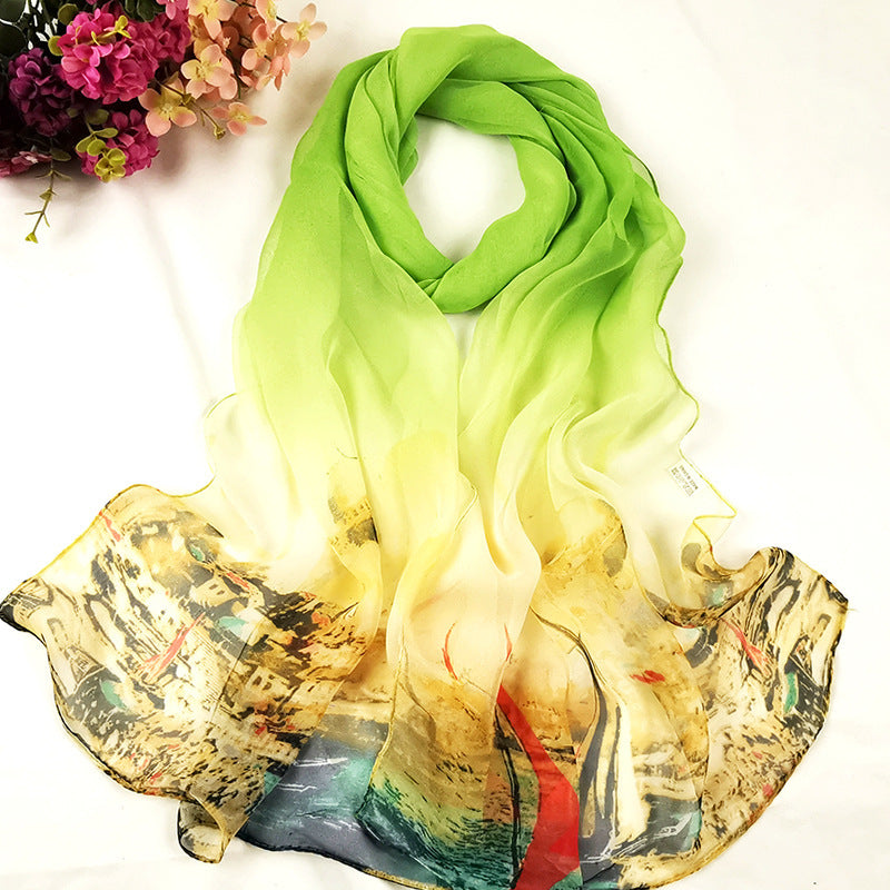 Summer Women's Sunscreen Long Silk Scarf