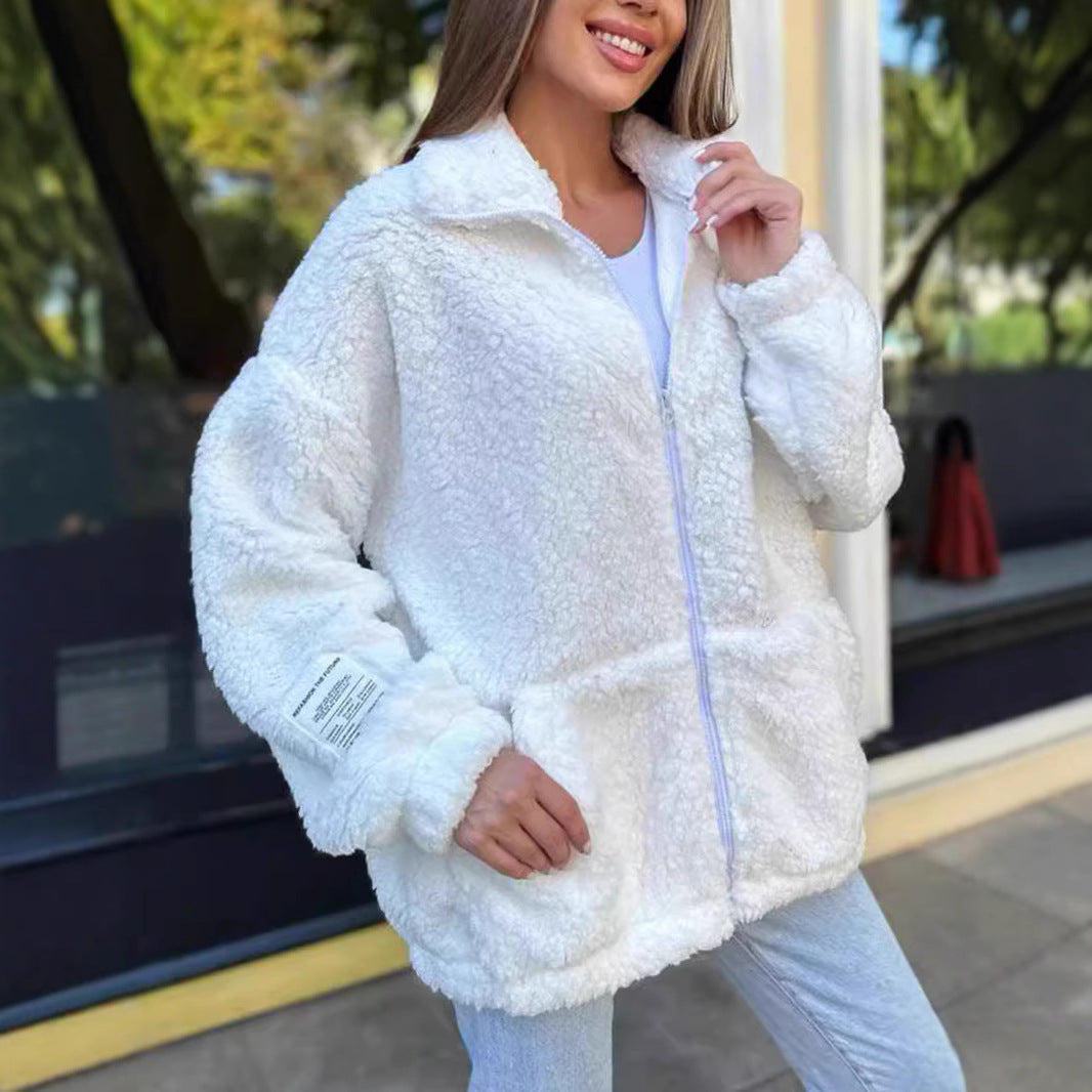 PlushLuxe Zipper Coat
