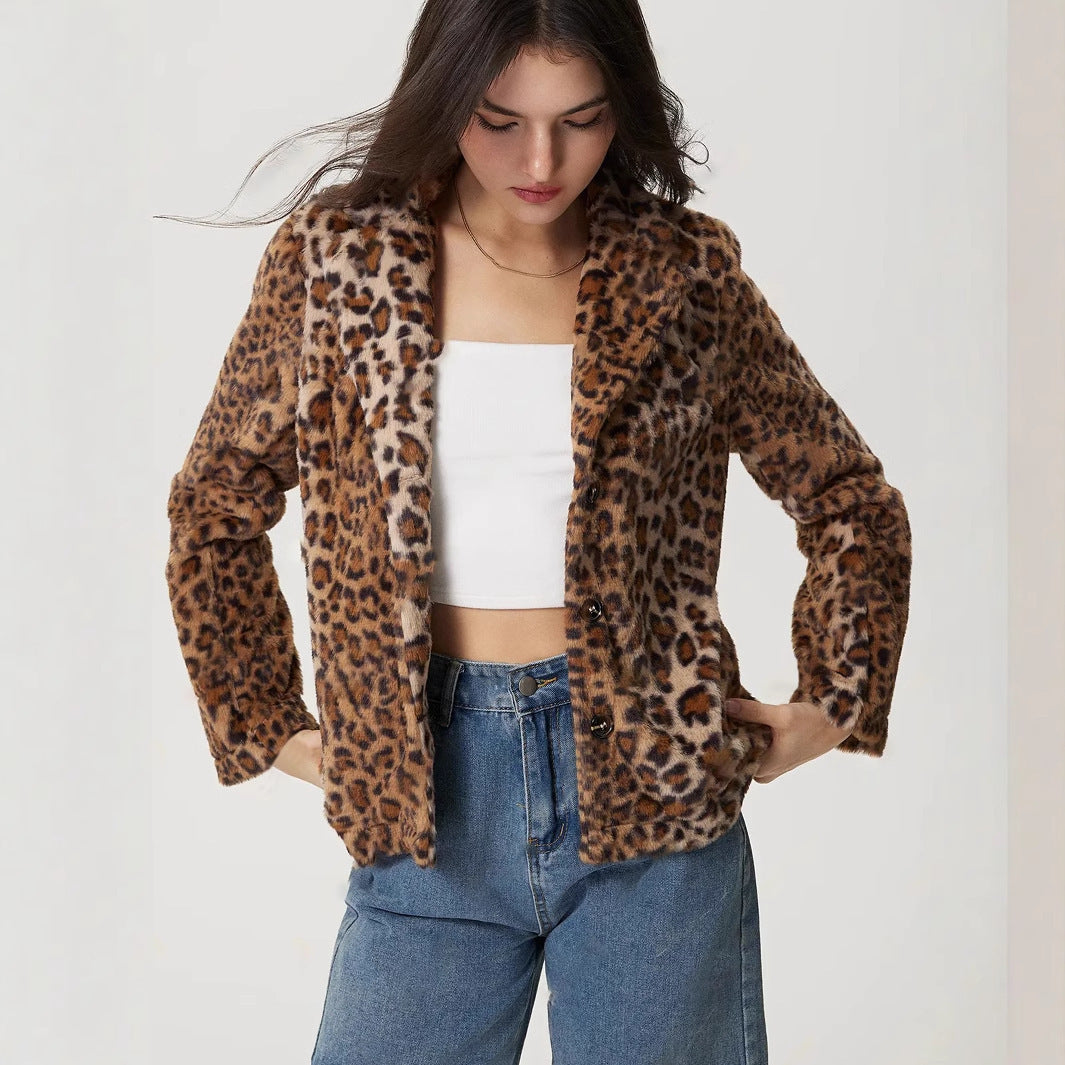 FierceElegance Buckle Leopard Coat