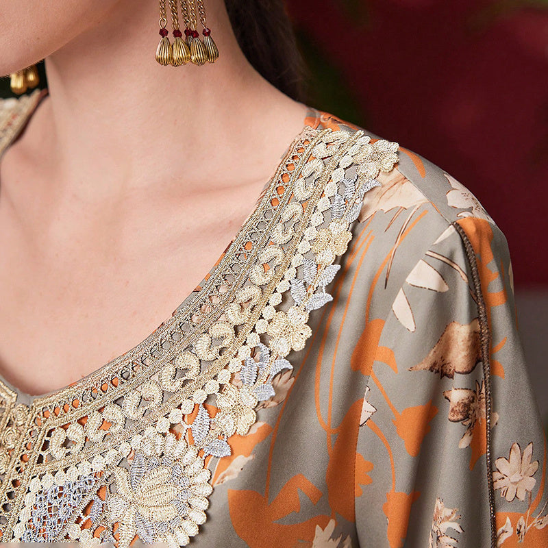 Desert Bloom Embroidered Maxi