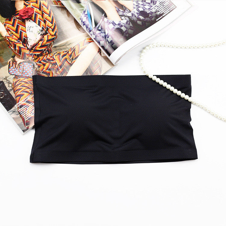 Summer White Ice Silk Seamless Belt Chest Pad