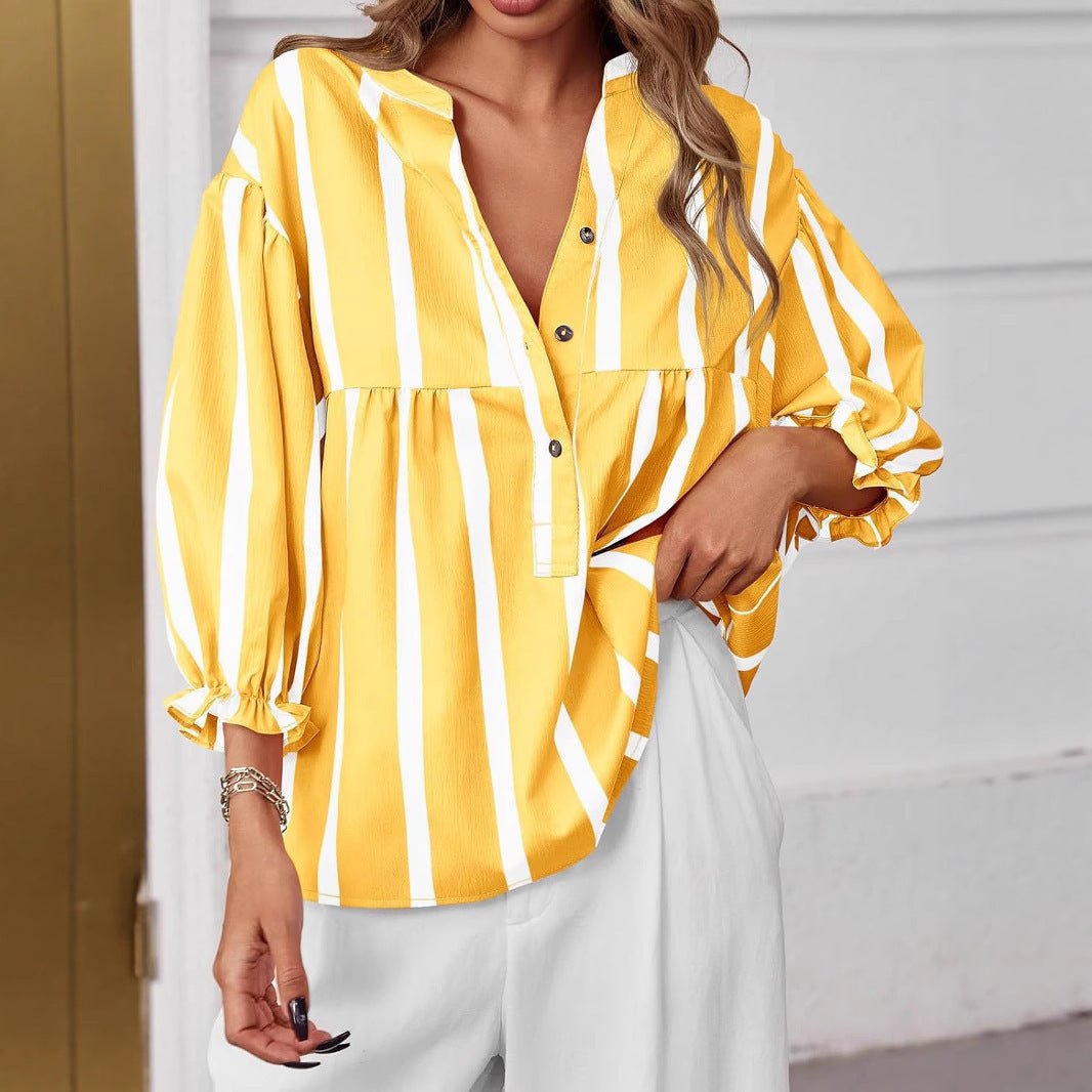 Marina Stripe Puff Top