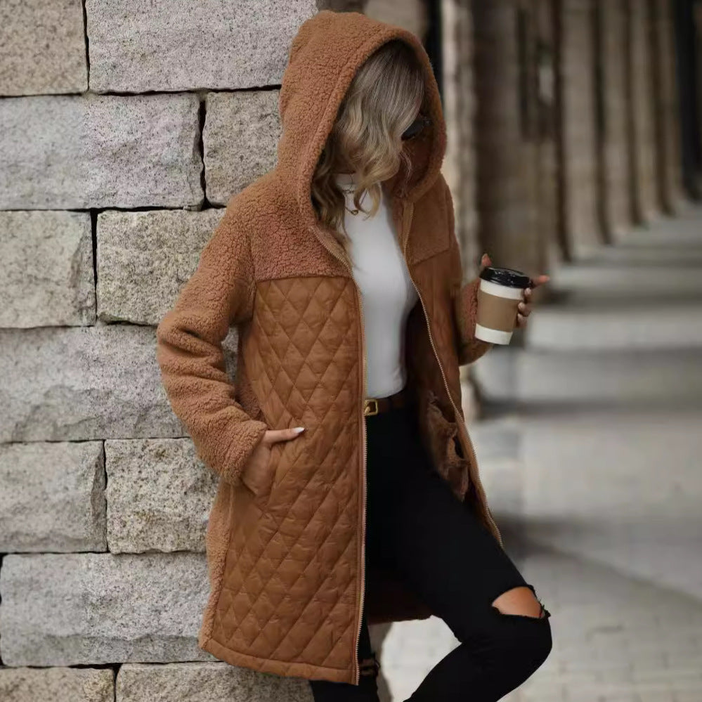 PlushEase Zipper Hooded Coat