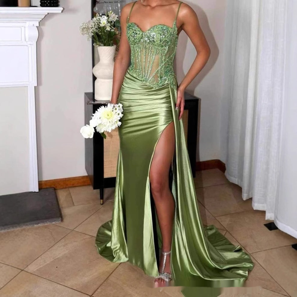 Emerald Seduction Strapless Gown