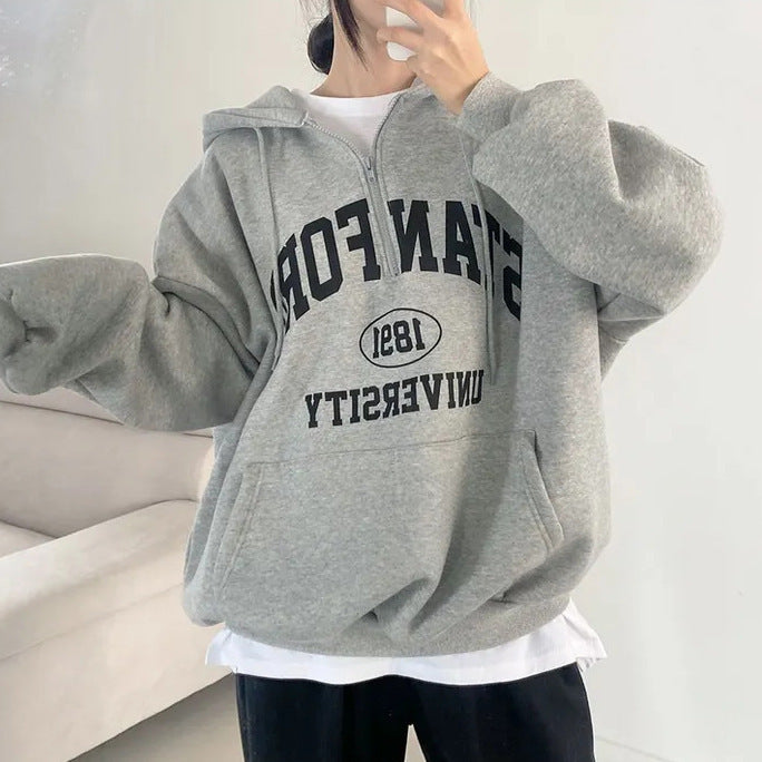 LetterEase Fleece Zip Sweater