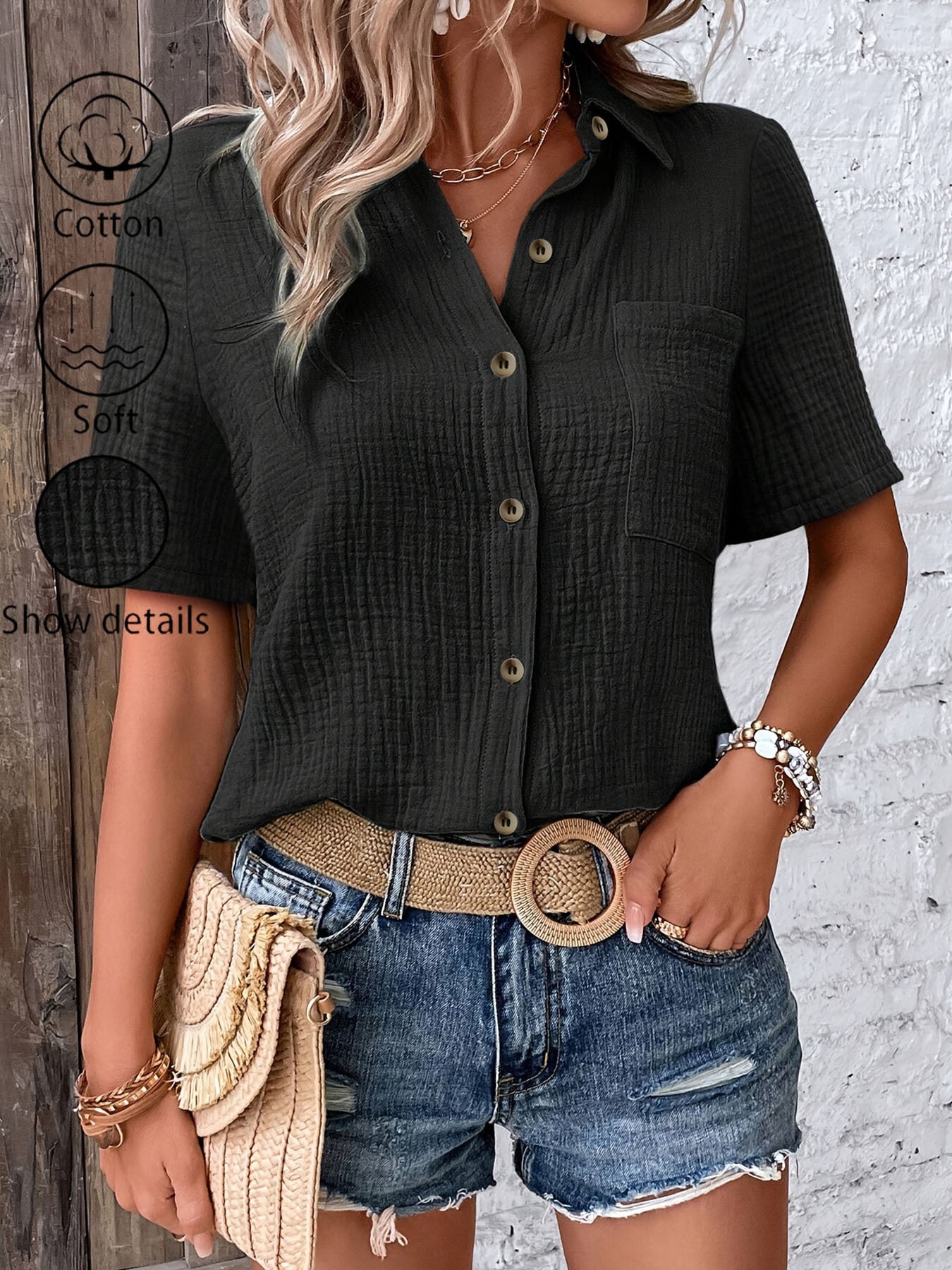 Lunaria Vibe Button Blouse