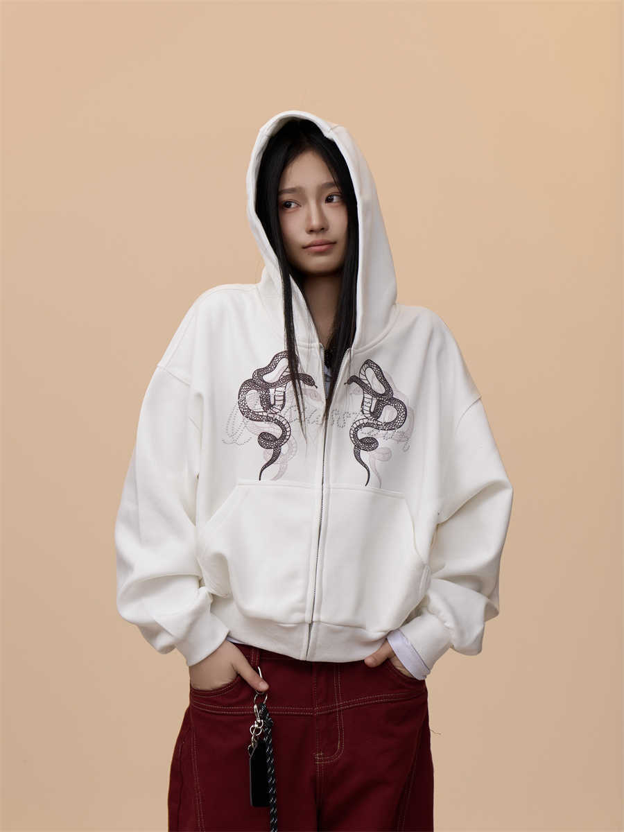 RetroPrint Zip Hoodie