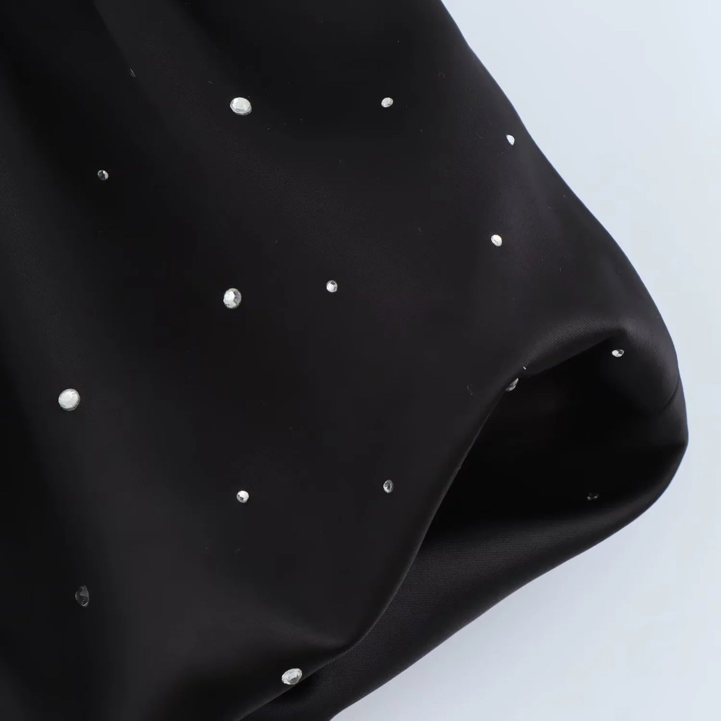 Women's Fashion Rhinestone Silk Satin Dress