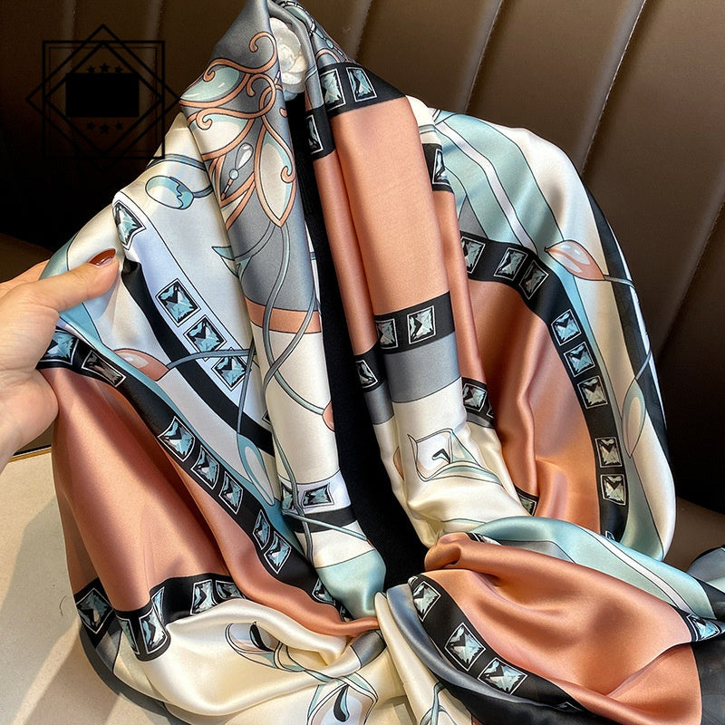 Summer Silk Women's Thin Section Fashion Lengthened Scarf Shawl