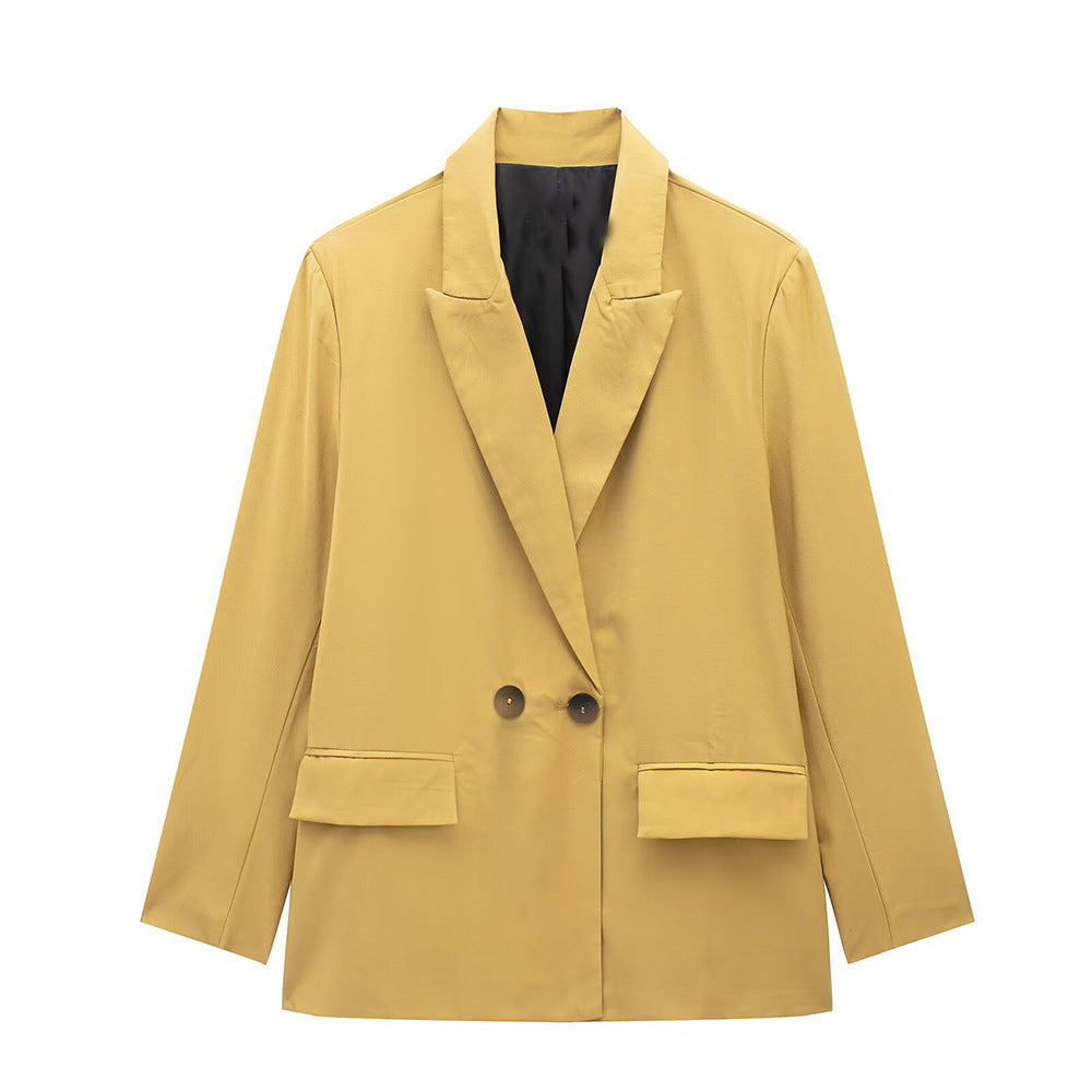 VividEase Double-Breasted Commuter Jacket