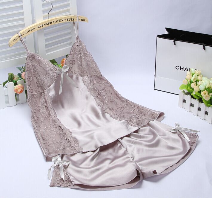 Shorts Suit Thin Silk Suspenders Sexy Home Wear
