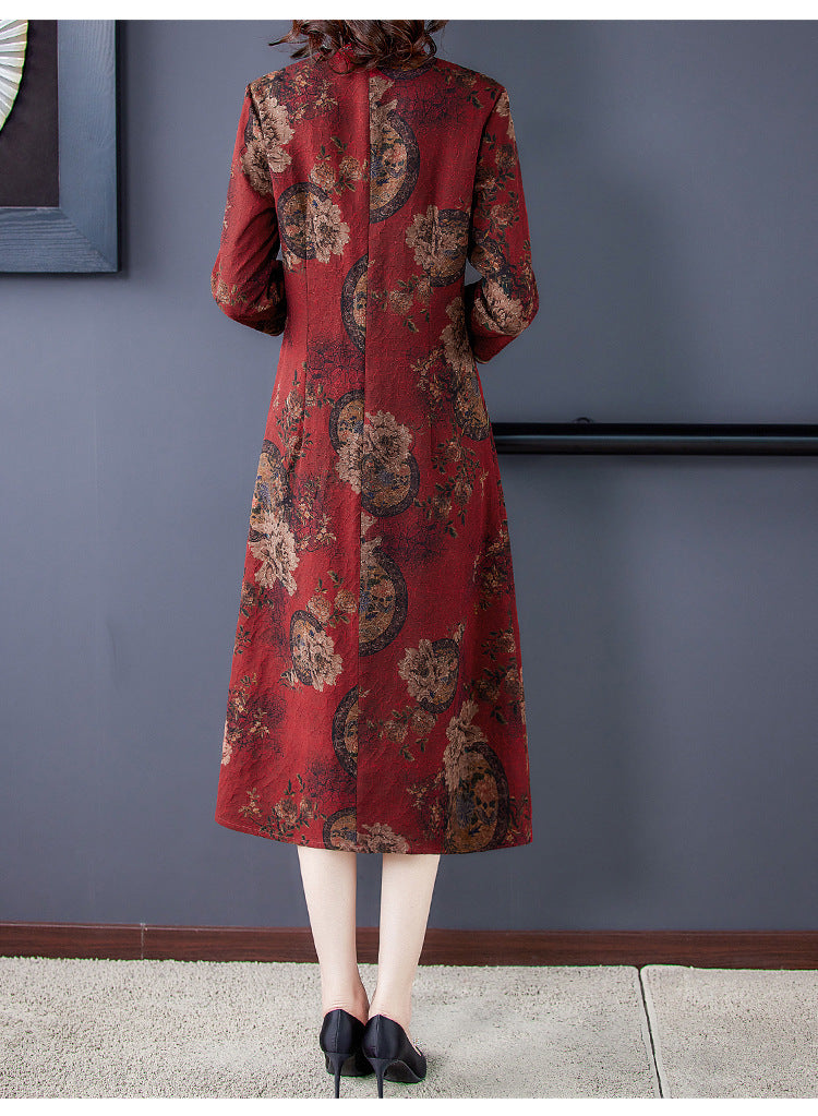 Fashion Young Yarn Silk Cheongsam Dress
