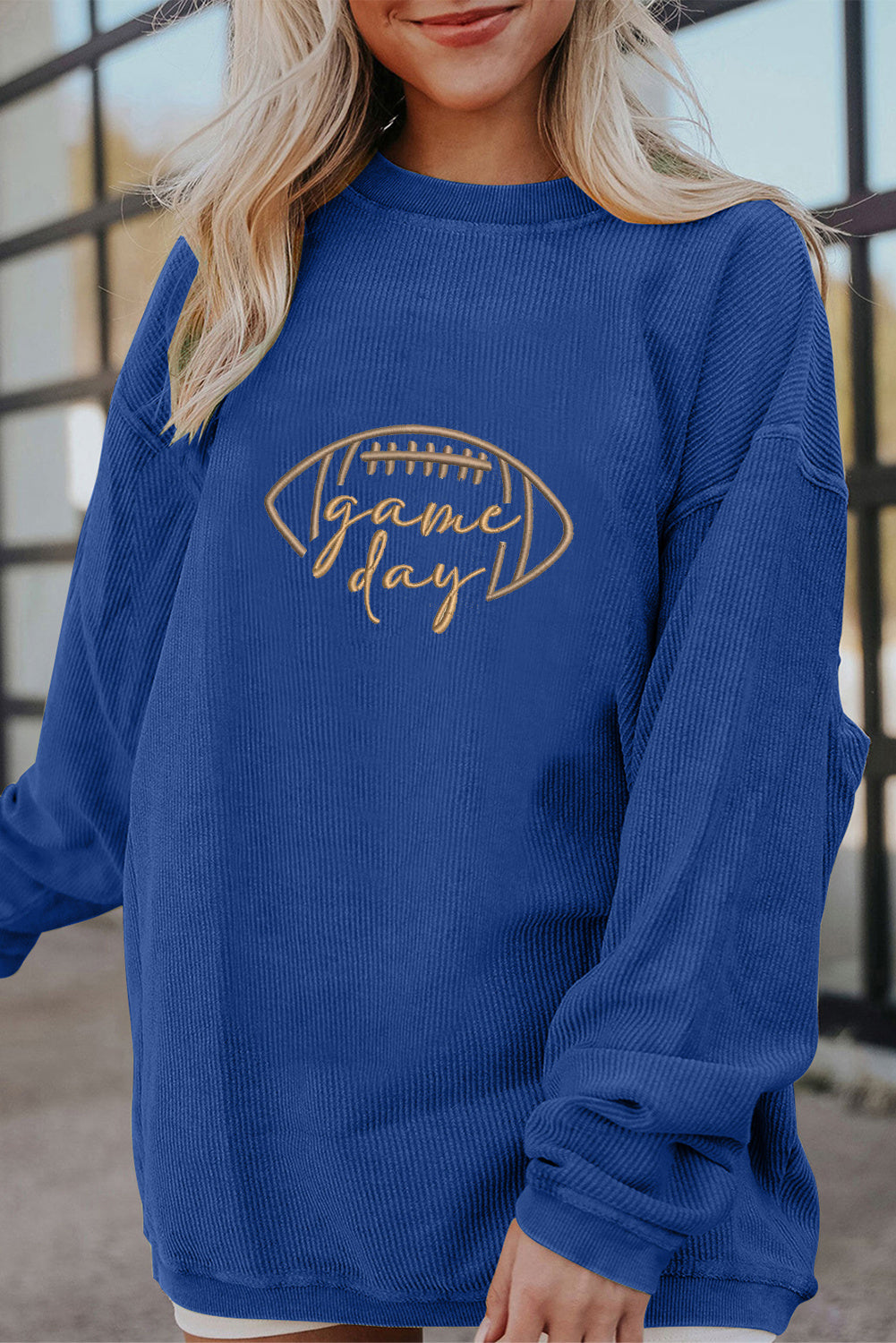 GridIron Luxe Ribbed Sweatshirt