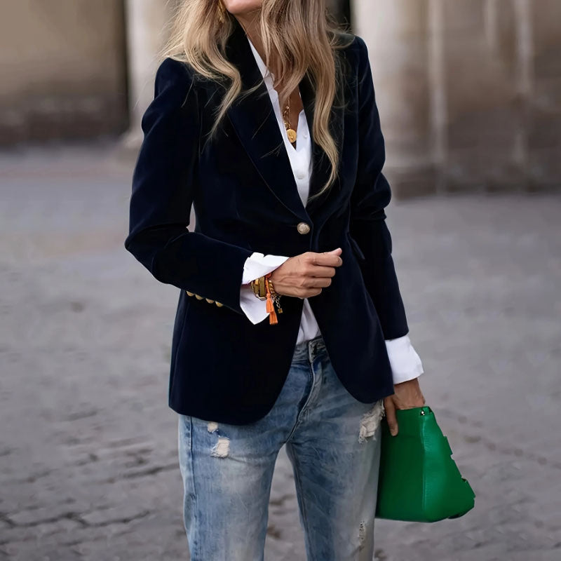 Veloura Gold Velvet Blazer