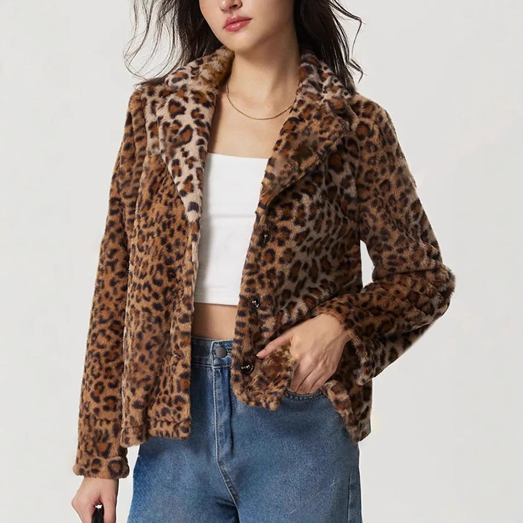 FierceElegance Buckle Leopard Coat