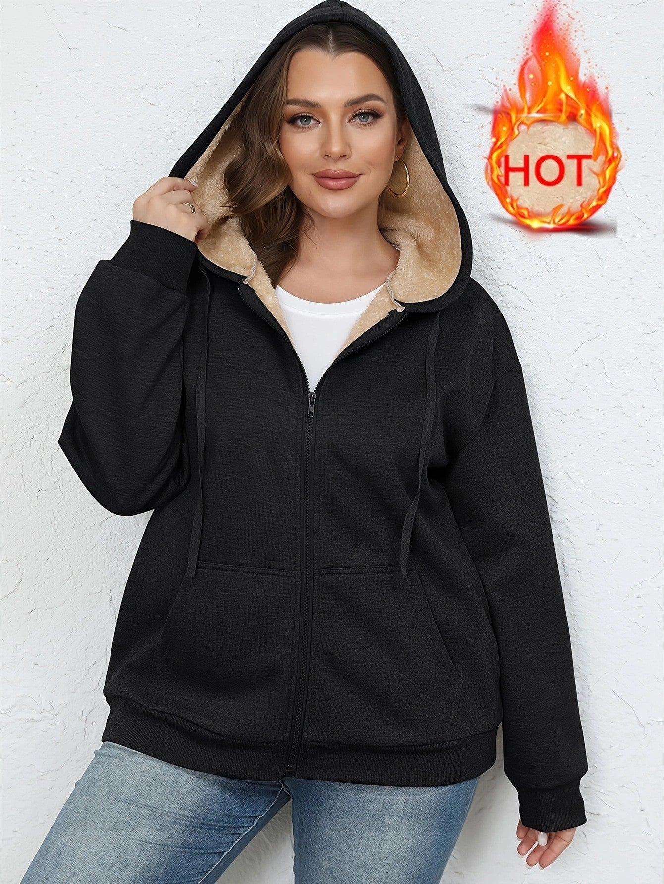 PlushEase Zipper Hoodie Coat