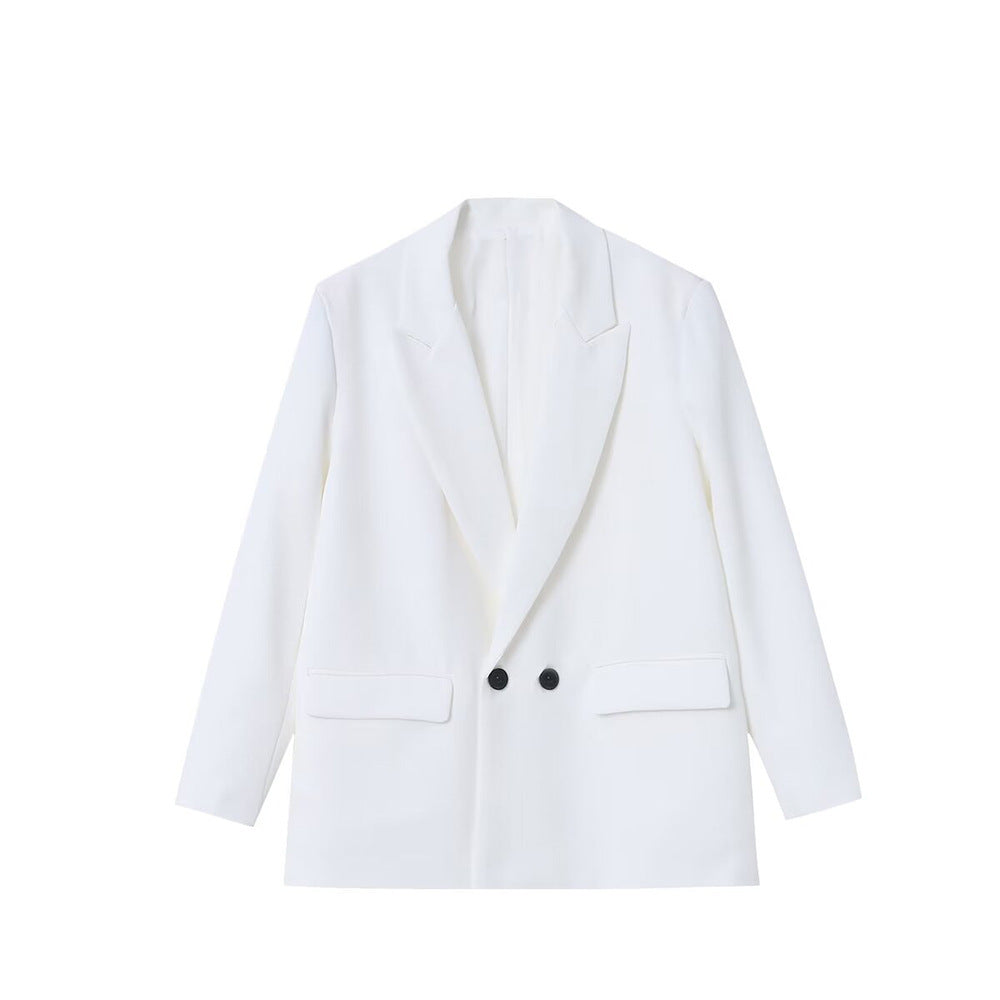 VividEase Double-Breasted Commuter Jacket