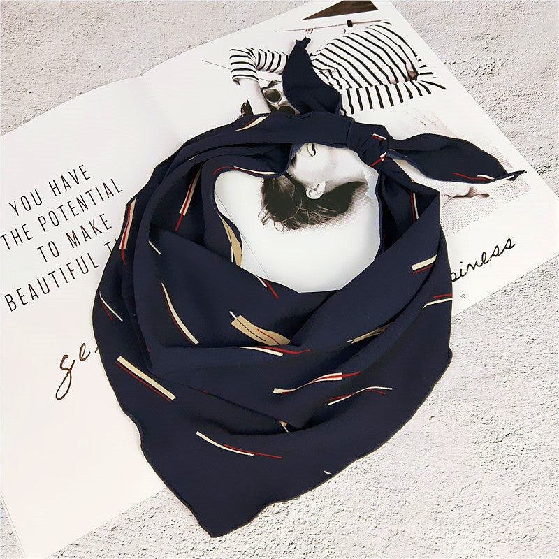 Decorative Printed Triangle Small Silk Scarf