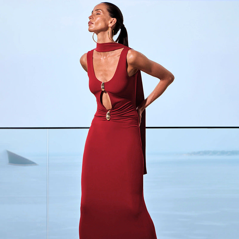 Moonlit Allure Backless Gown