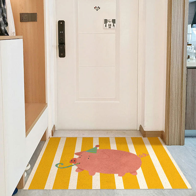 Striped Silk Ring Entrance Door Mat