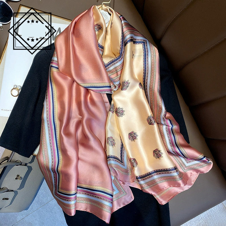 Summer Silk Women's Thin Section Fashion Lengthened Scarf Shawl