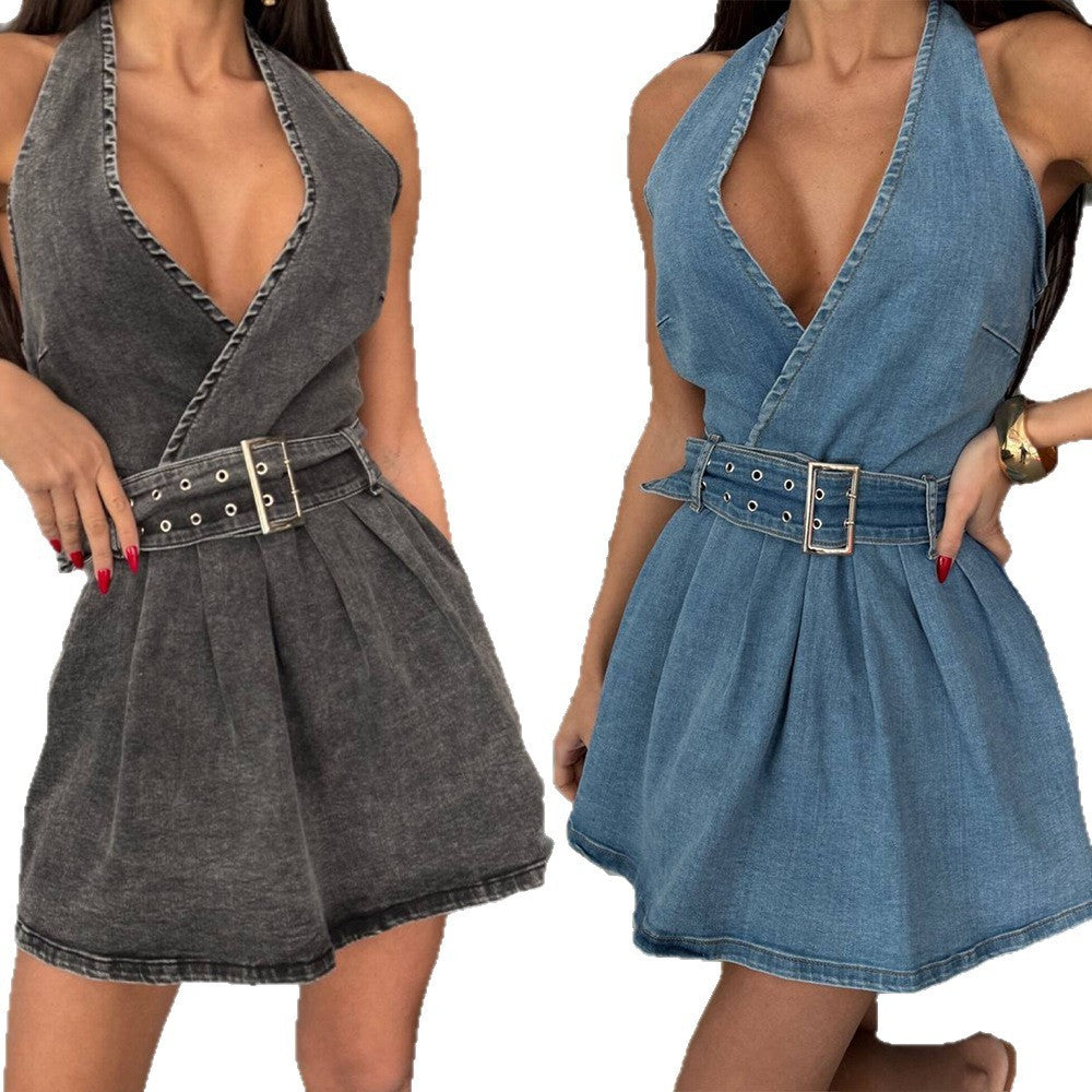 Midnight Ember Denim Dress