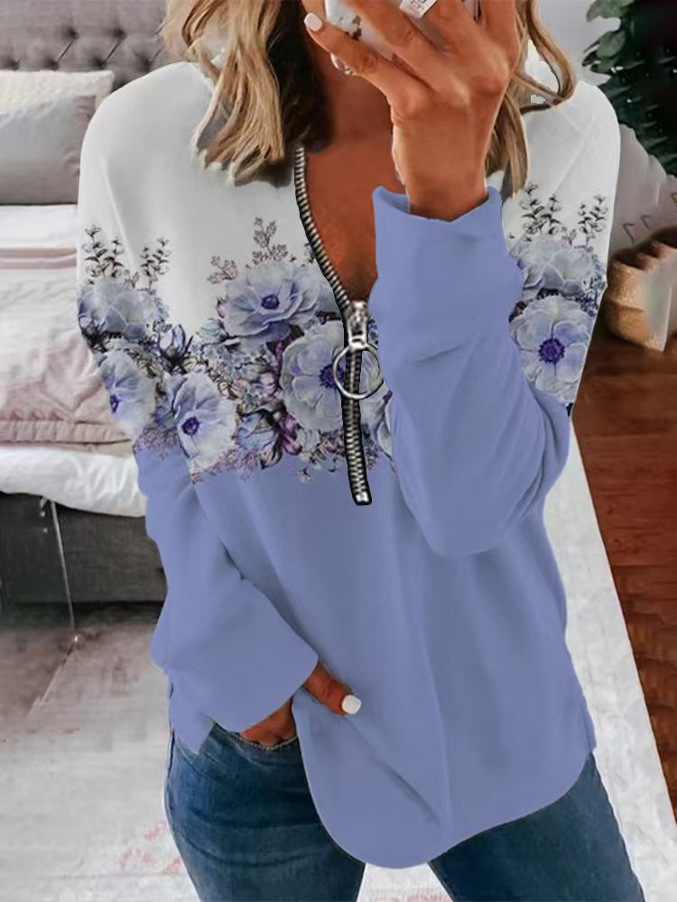 BloomEase Zippered Pullover Sweater
