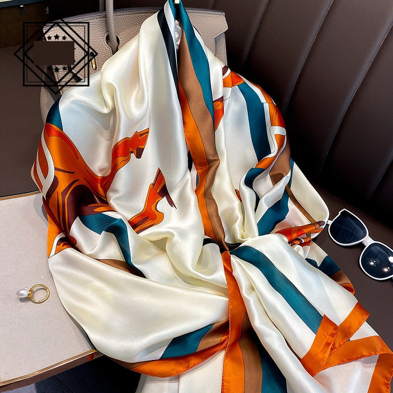 Summer Silk Women's Thin Section Fashion Lengthened Scarf Shawl