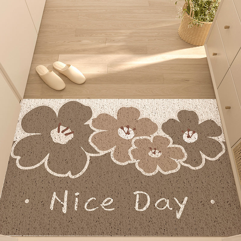 Floral Outdoor Silk Floor Mat
