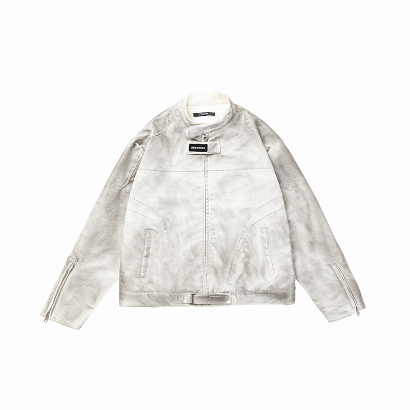 RebelEdge Distressed Leather Moto Coat