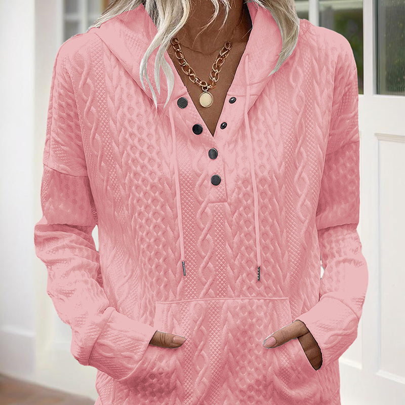 TexturaVibe Button Hoodie