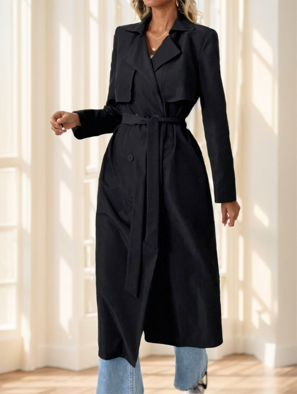 MetroGrace Double-Breasted Trench