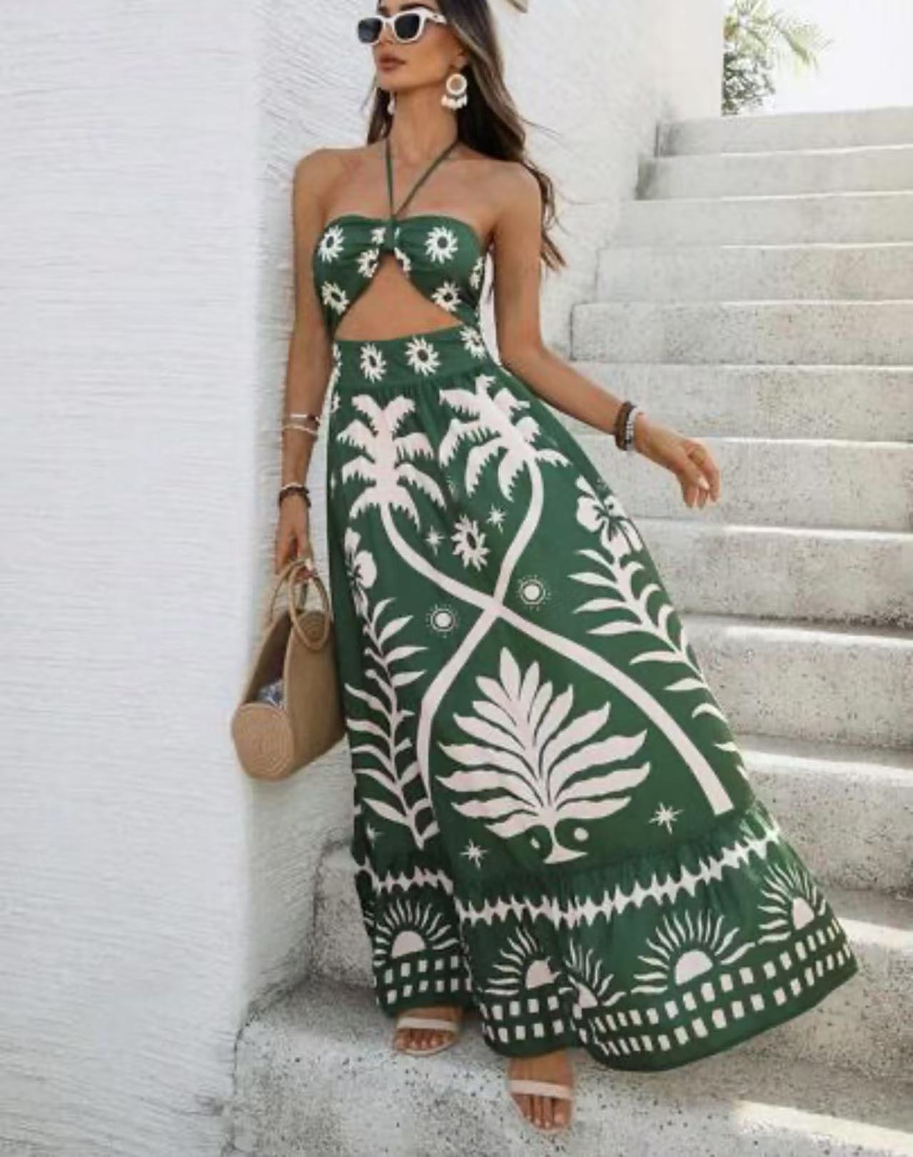 Saffron Bloom Halter Dress