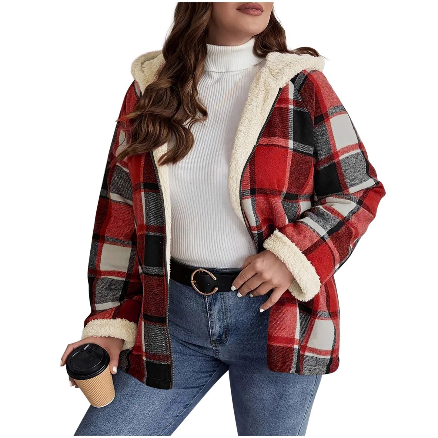 NordicHaven Plaid Hooded Coat