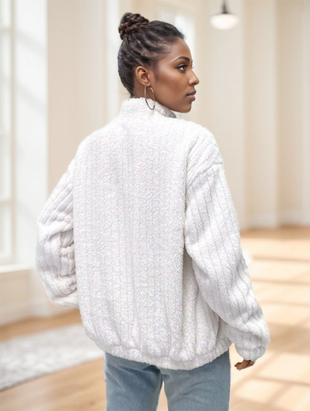FlirlaTeddy Varsity Luxe Jacket