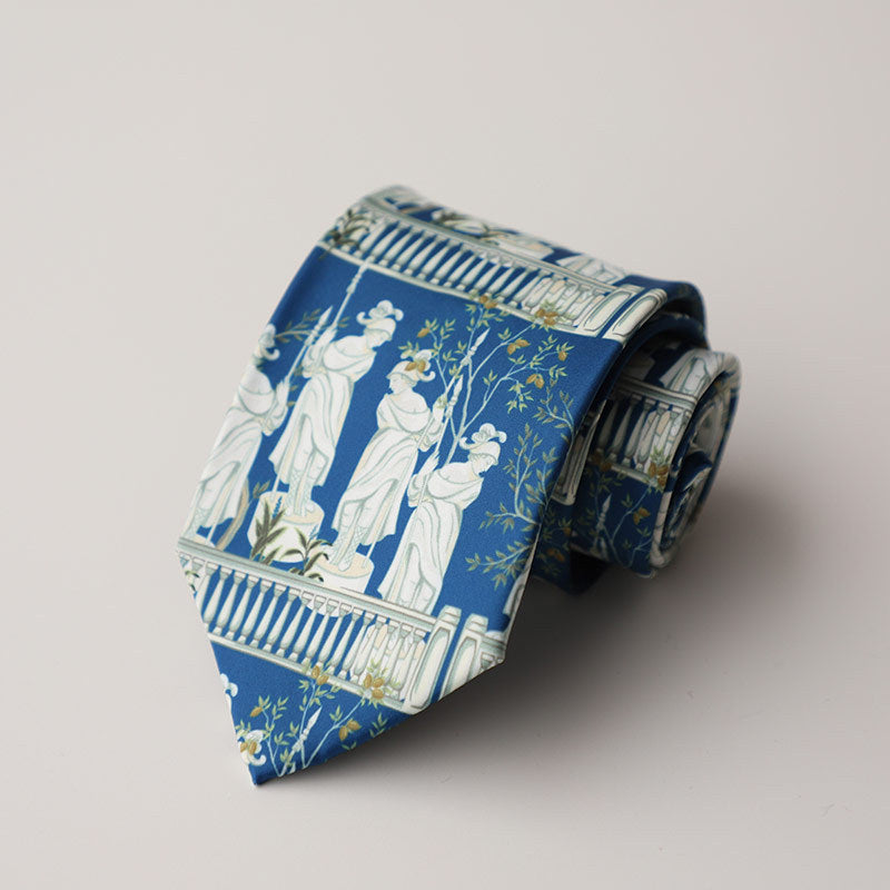Casual Trendy Vintage Printed Silk Tie For Men