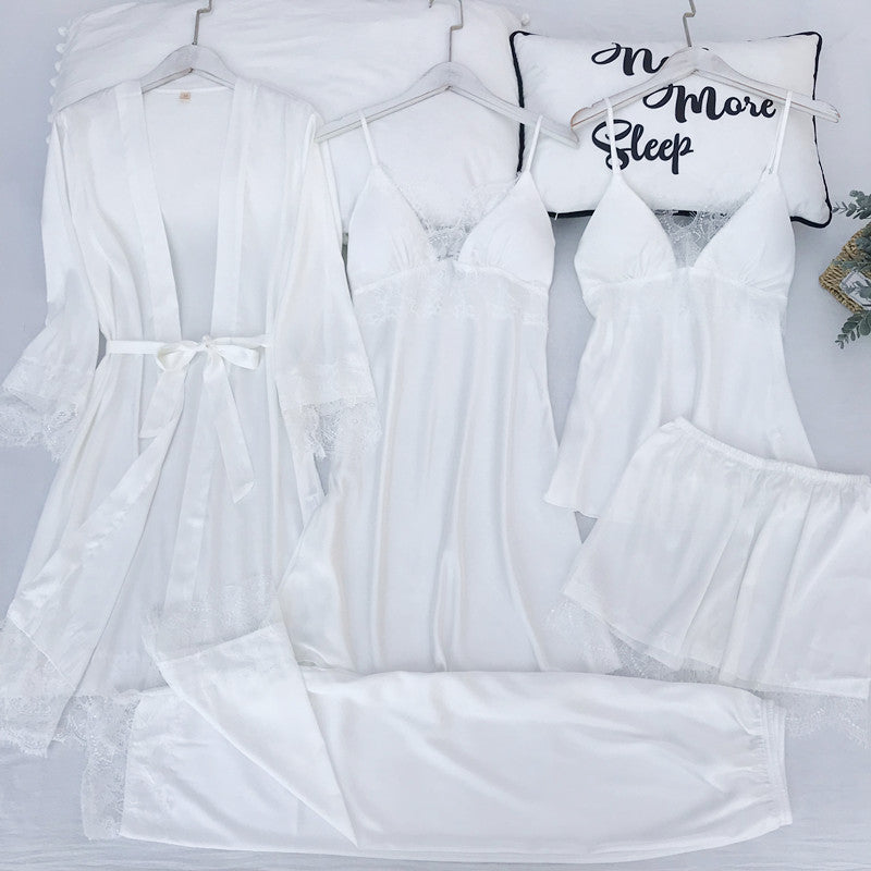 Spring and summer ice silk women's pajamas