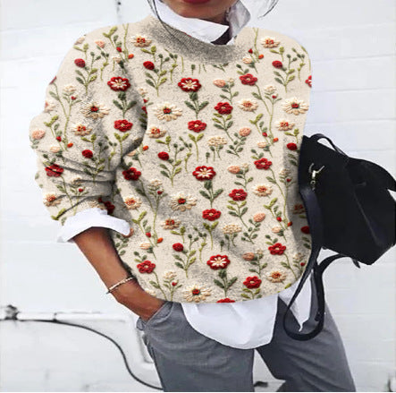 PixelKnit Round Neck Sweater