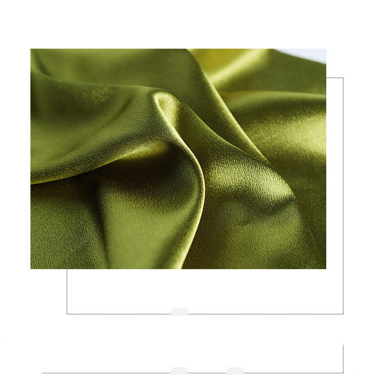 Mid-length silk sling acetate satin dress