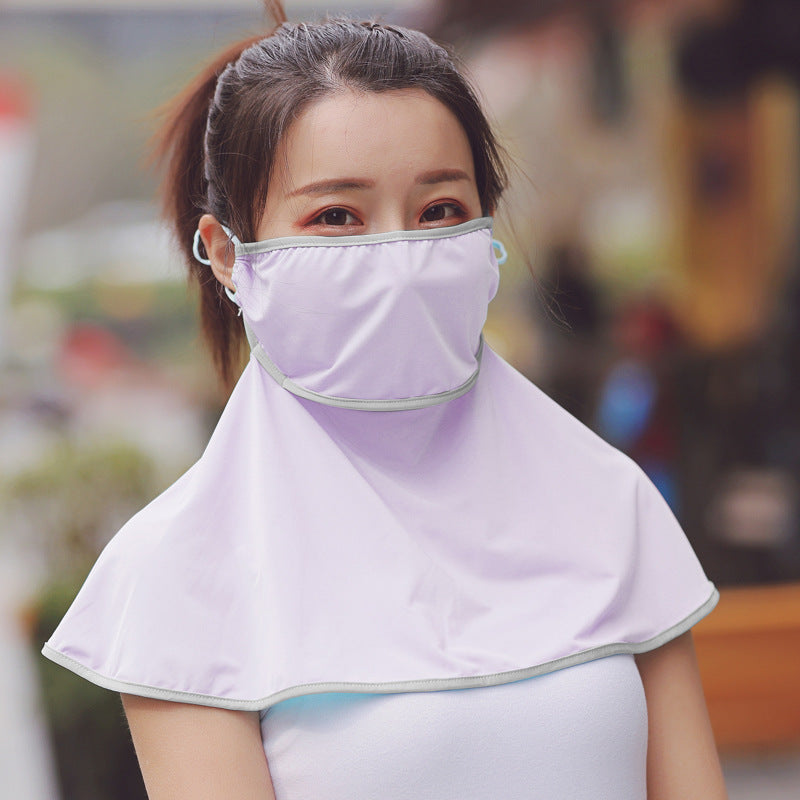 Sunscreen ice silk drinking mask women